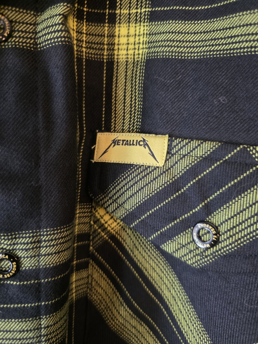 Official Metallica Dixxon Flannel Men's Black & Yellow Collector's Item - Picture 2 of 13